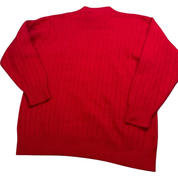 Rafaella Angora Lambswool Blend Ribbed Knit Sweater‎ Red Womens Size L - Picture 2 of 6